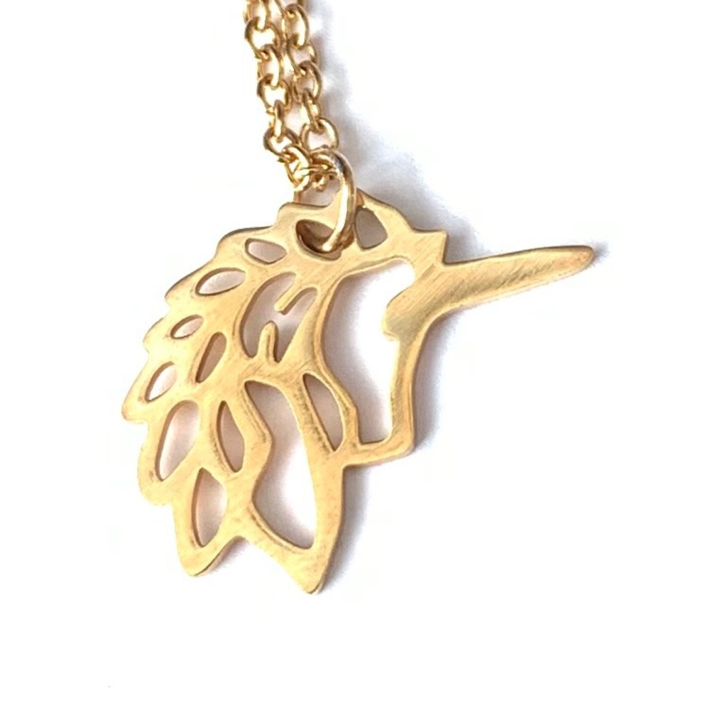 Unicorn Head Charm Stainless Steel Chain Necklace